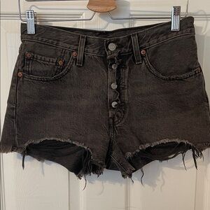 Levi's Black Denim Cutoff Shorts